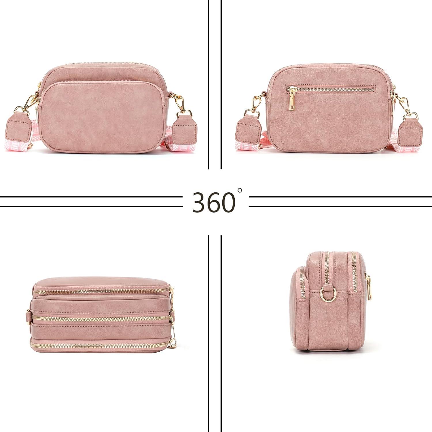 Damen Crossbody Handtasche Umhängetasche mit breitem Schultergurt, 7