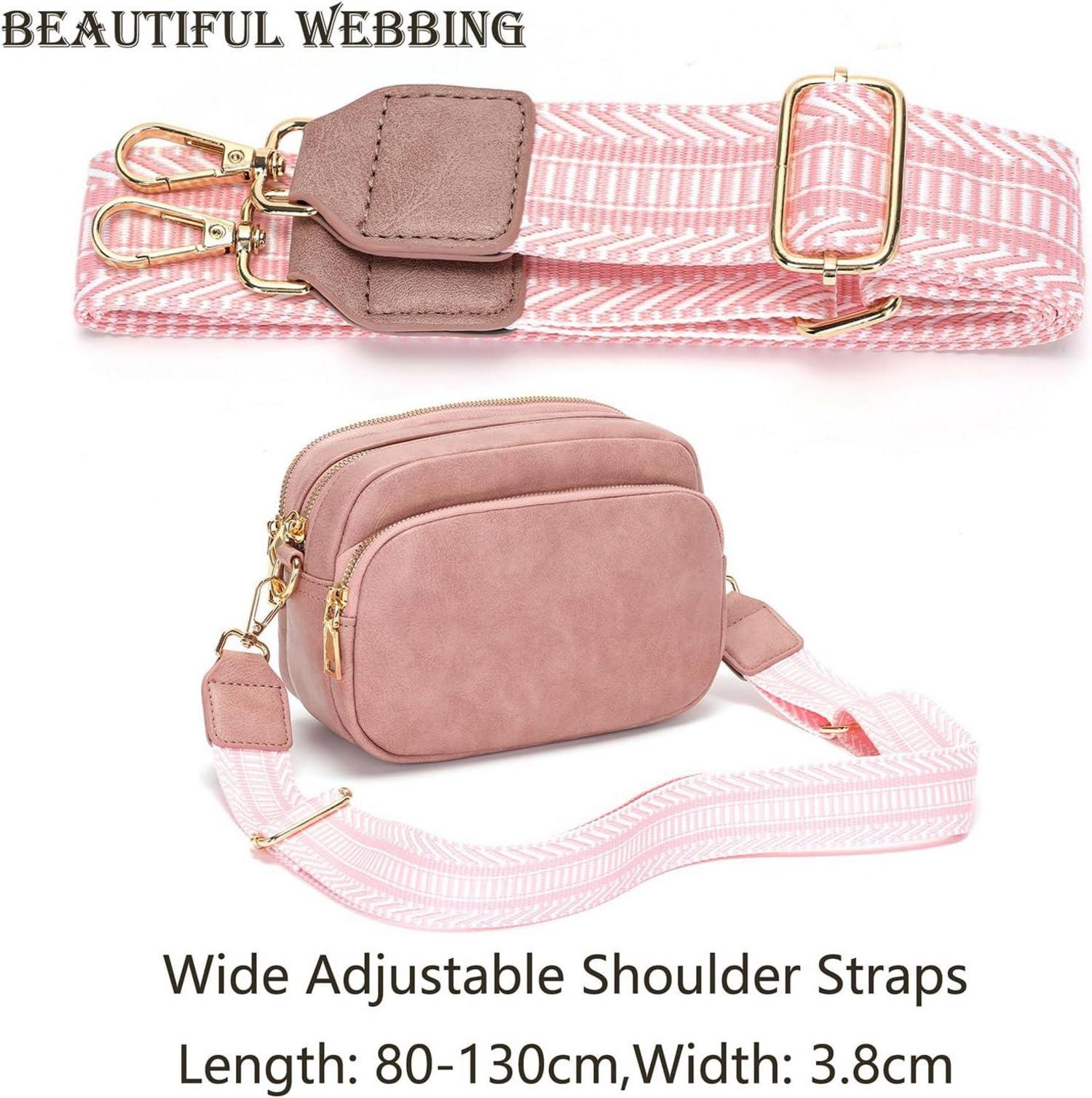 Paigtes Damen Crossbody Handtasche Umhängetasche rosa Schultertasche 4 Fächer
