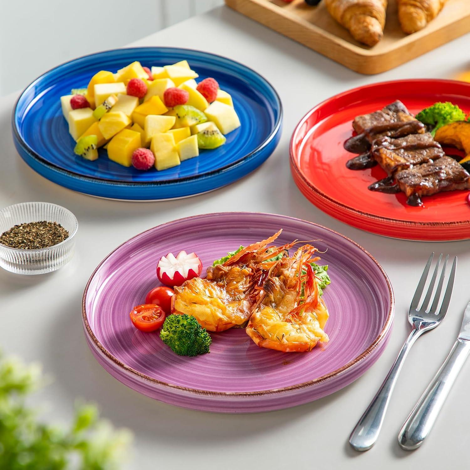 vancasso BONITA Steingut Essteller Set 6 Personen Ø 21,6 cm Spülmaschine Mikrowelle