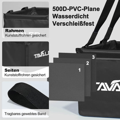 Faltbare Camping Faltschüssel 20L Schwarz Outdoor Spülbecken