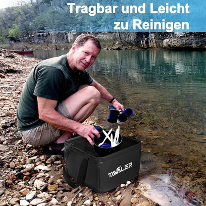 Faltbare Camping Faltschüssel 20L Schwarz Outdoor Spülbecken