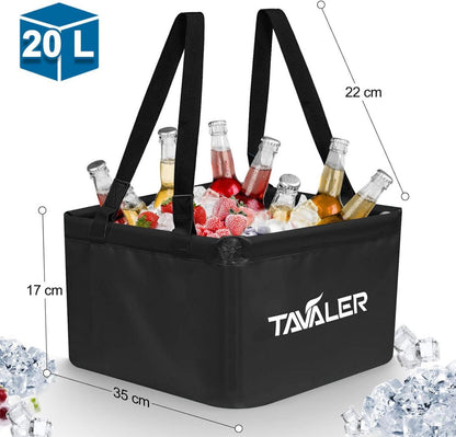Faltschüssel Camping 20L Faltbare Spülschüssel Outdoor Schwarz
