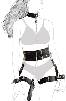 BDSM Harness Set Leder Bondage für Frauen SM Erotik Dessous