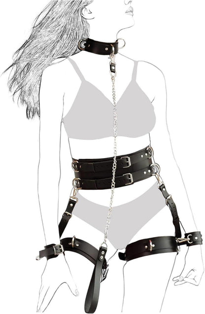 BDSM Harness Set Leder Bondage für Frauen SM Erotik Dessous