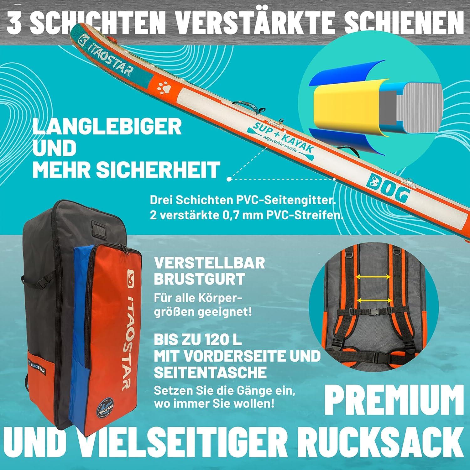 Aufblasbares Stand Up Paddle Board Premium Zubehör Anti-Rutsch Deck