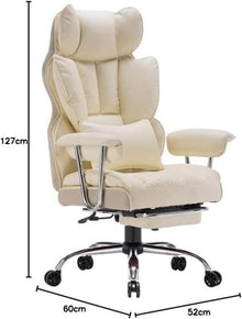 Efomao Bürostuhl ergonomisch PU Leder Chefsessel Beige 200