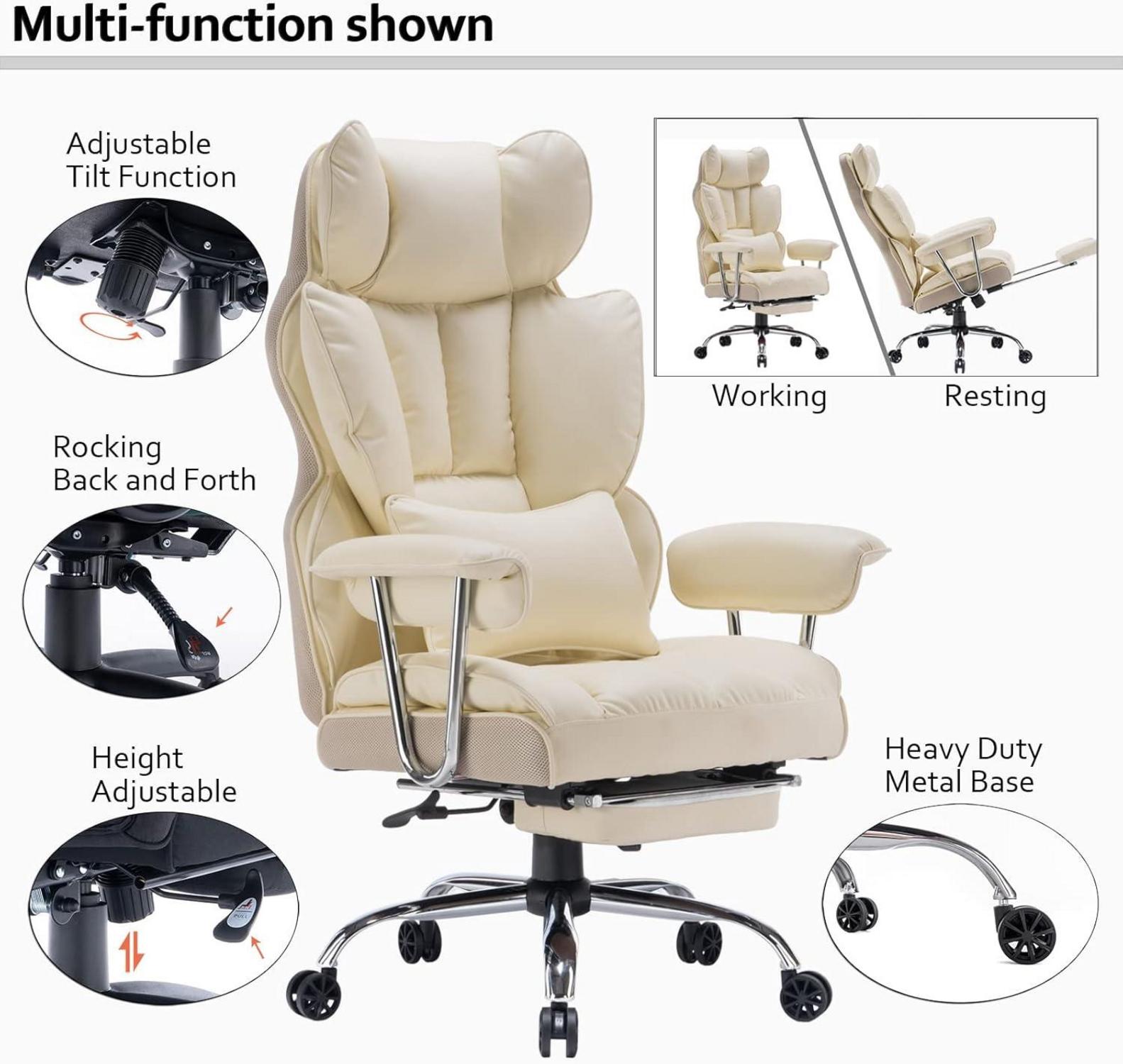 Ergonomischer Bürostuhl mit PU-Leder, 200 kg