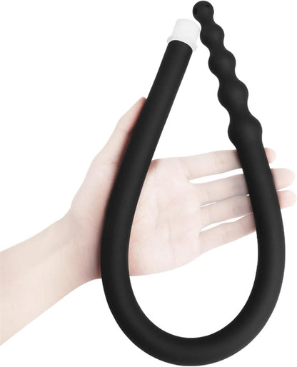 Analdusche BDSMJOY 60cm mit 5 Analkugeln und Tunnel Plug
