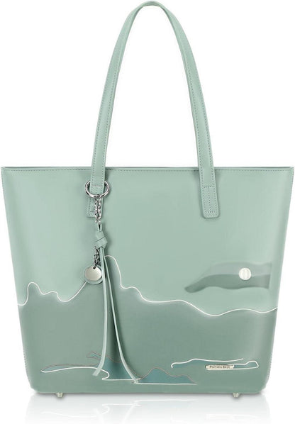 Elegante Damen Handtasche Shopper mit Patchwork-Design