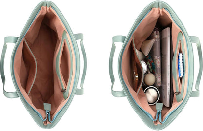 Elegante Damen Handtasche Shopper mit Patchwork-Design