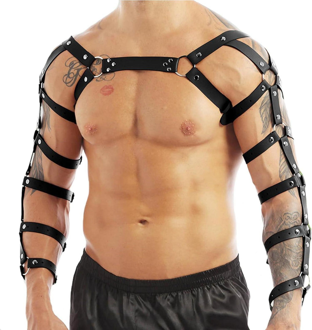 Herren PU Leder Brust Harness Punk Gothic Fetisch Bandage
