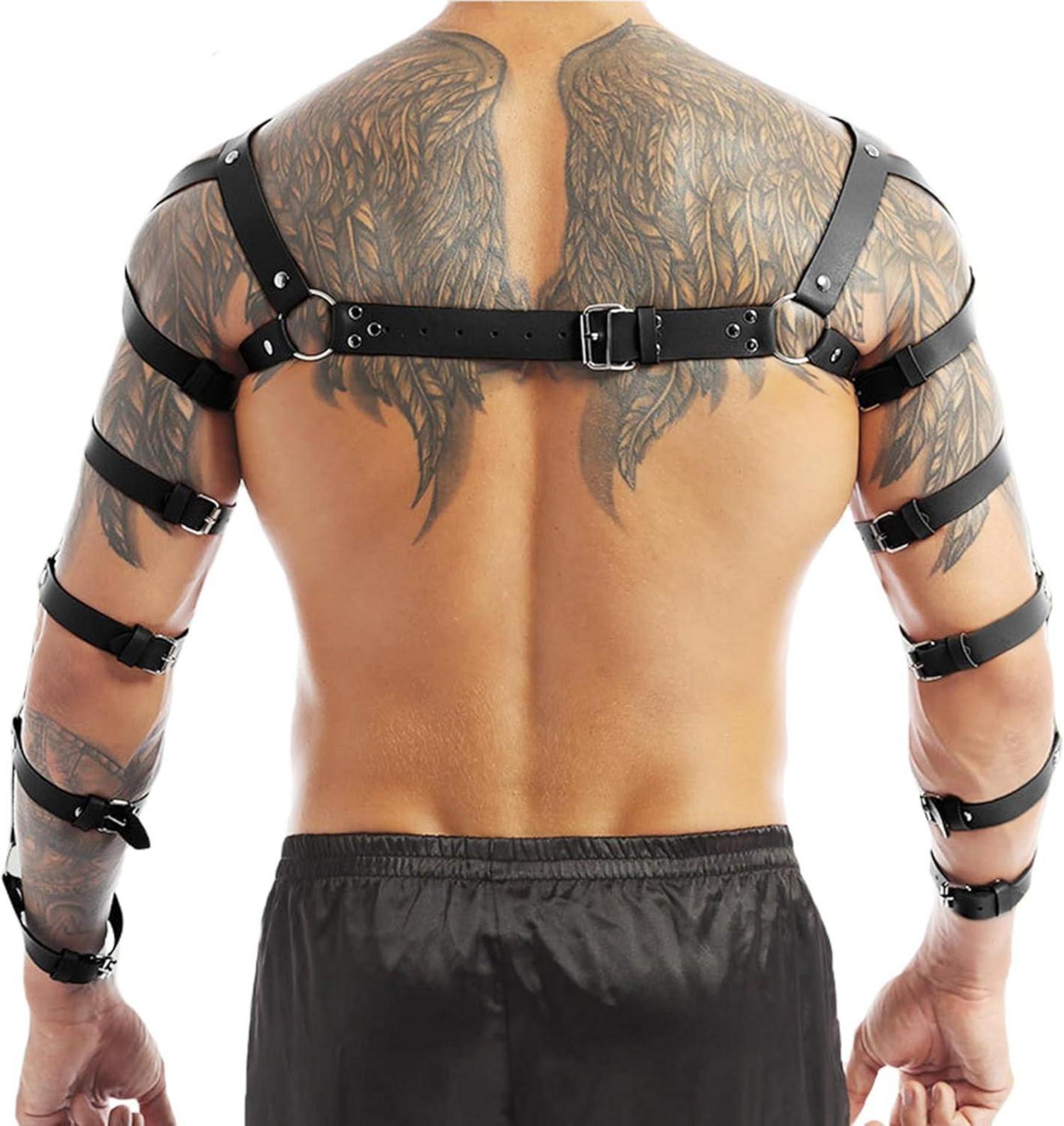 Herren Verstellbares Brust Harness PU Leder Gothic Fetisch