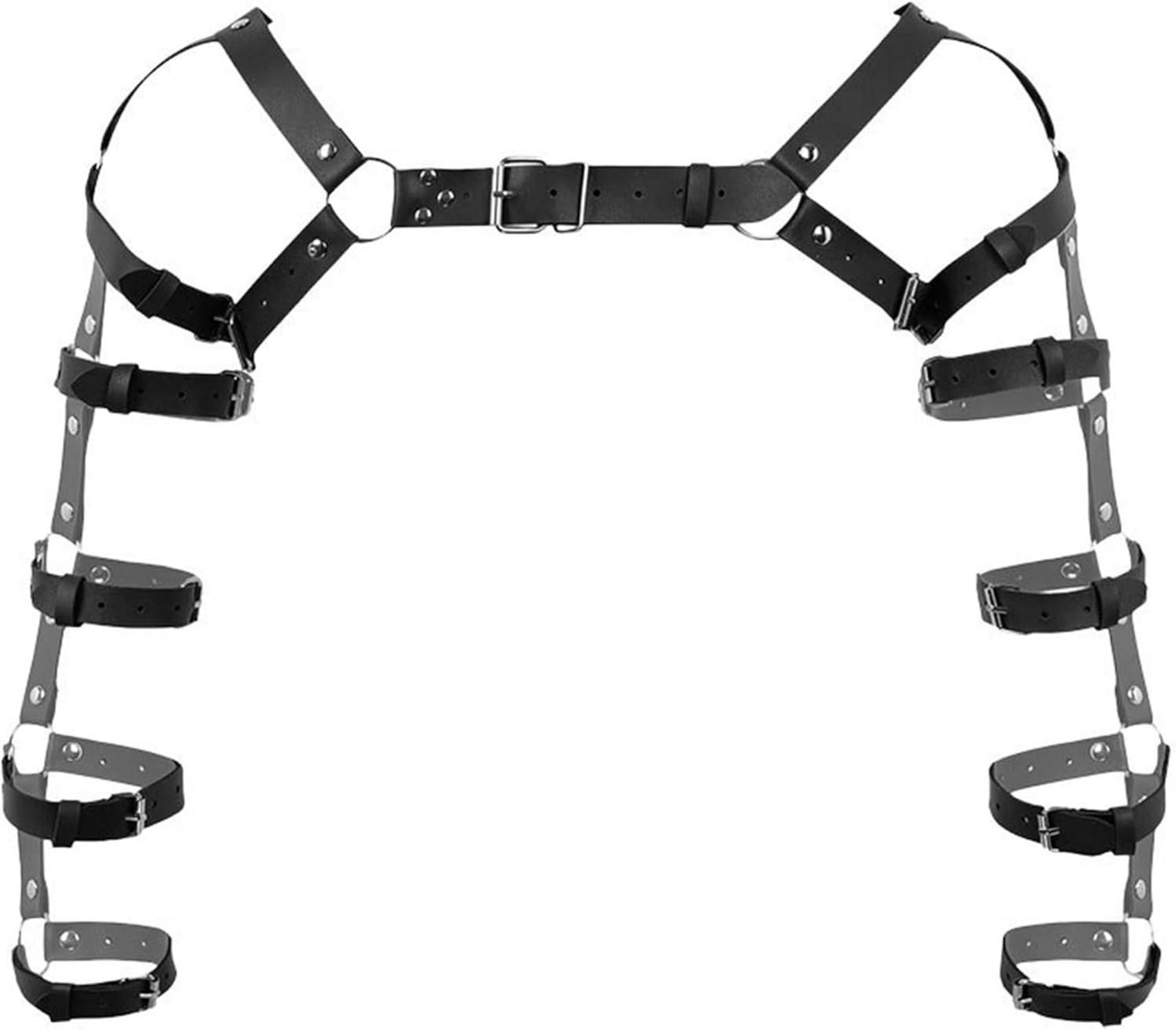 Herren Verstellbares Brustgeschirr Punk Gothic PU Leder BDSM Costume