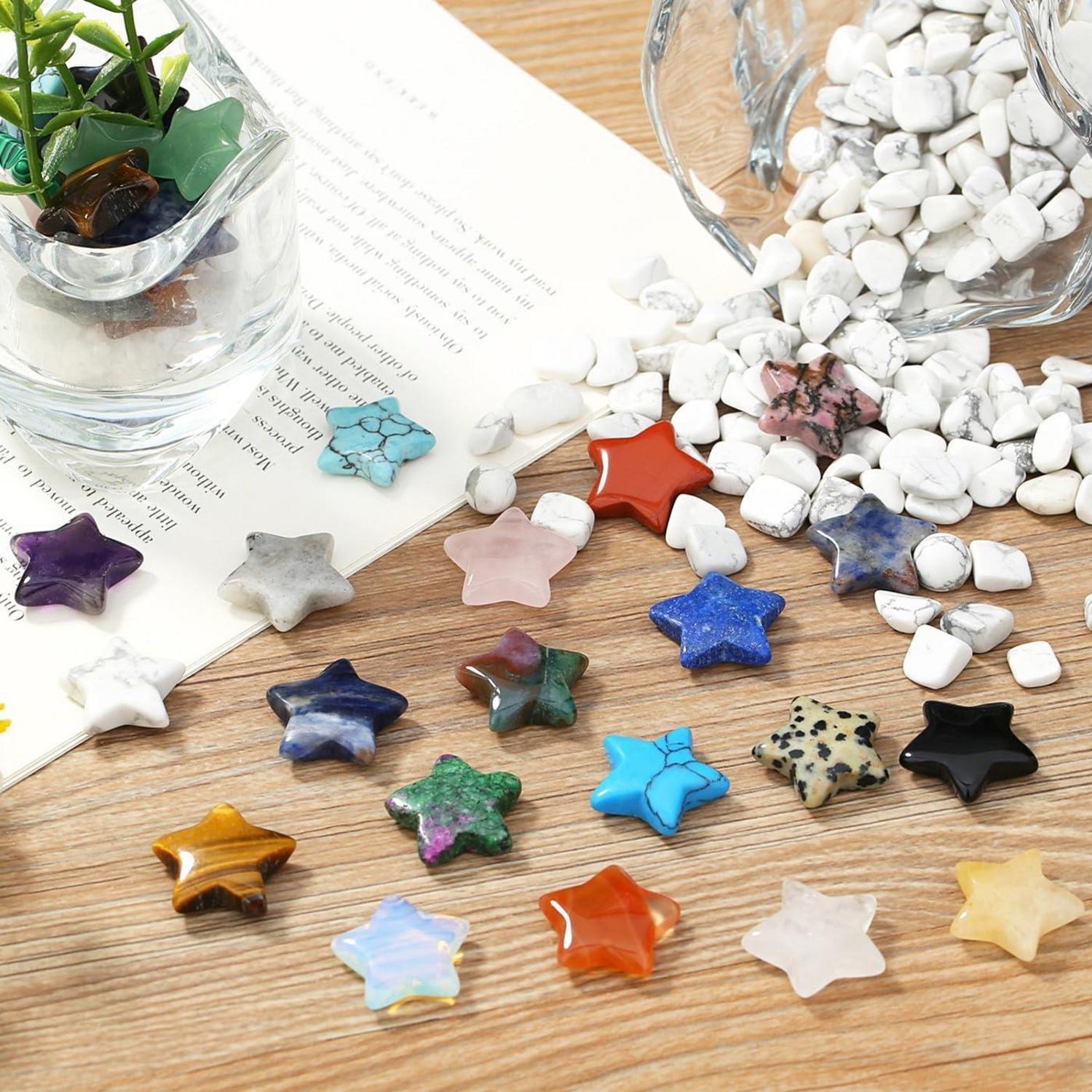 20 Stück Natürliche Stern Kristalle Set Chakra Stein Edelsteine