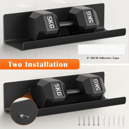4er Set Kleberegale ohne Bohren, 32cm, Schwarz