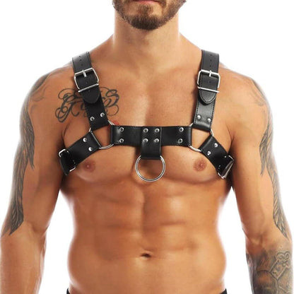 Herren PU Leder Body Brust Harness Männer Kostüm BDSM