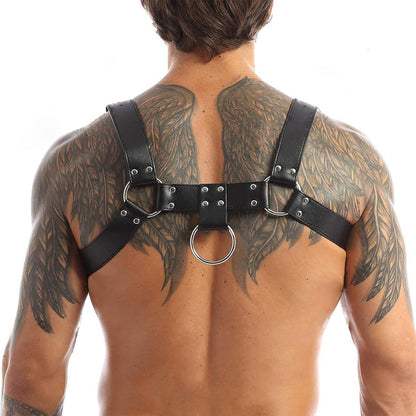 Herren Gay Harness PU Leder Body Brust Bondage Punk Gothic Fetisch BDSM Costume
