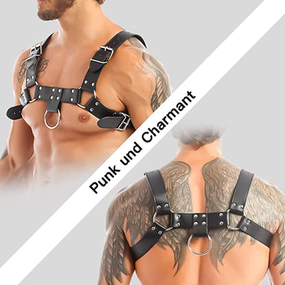 Herren Gay Harness PU Leder Brust Bondage Gothic Cosplay