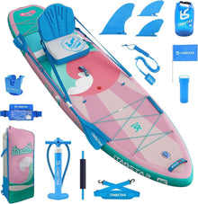 Aufblasbares Stand Up Paddling Board Allround Surfbrett Pink/O