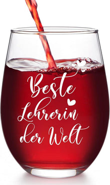 Weinglas mit Gravur - Beste Lehrerin der