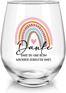 Weinglas mit Spruch Abschiedsgeschenk Erzieherin Dankbarkeit 17oz