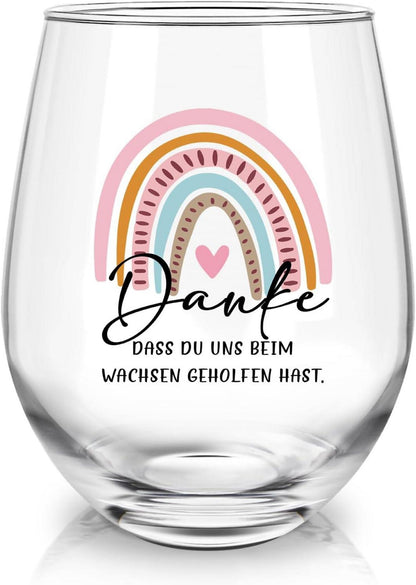Weinglas mit Spruch Abschiedsgeschenk Erzieherin Dankbarkeit 17oz