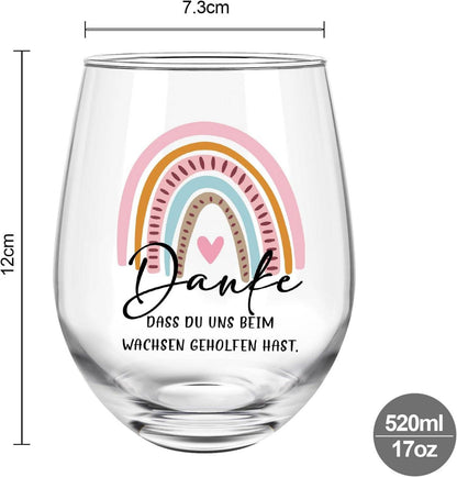 Joymaking Weinglas 17oz Abschied Erzieherin Kindergarten Kita Danke