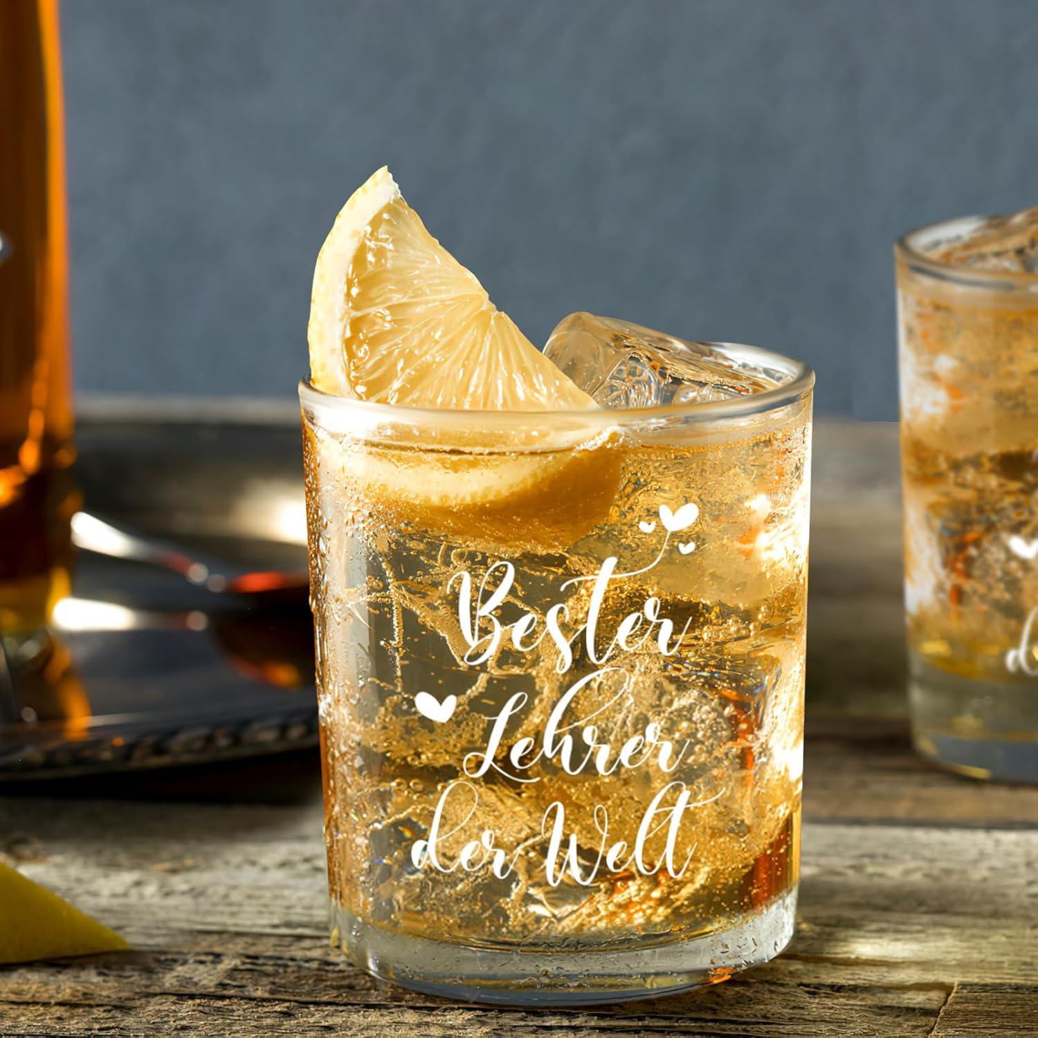 Whiskyglas mit Gravur für Lehrer - Abschiedsgeschenk 10oz