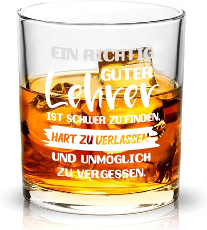 Personalisiertes Whiskeyglas mit Gravur - Lehrer Geschenk 300ml
