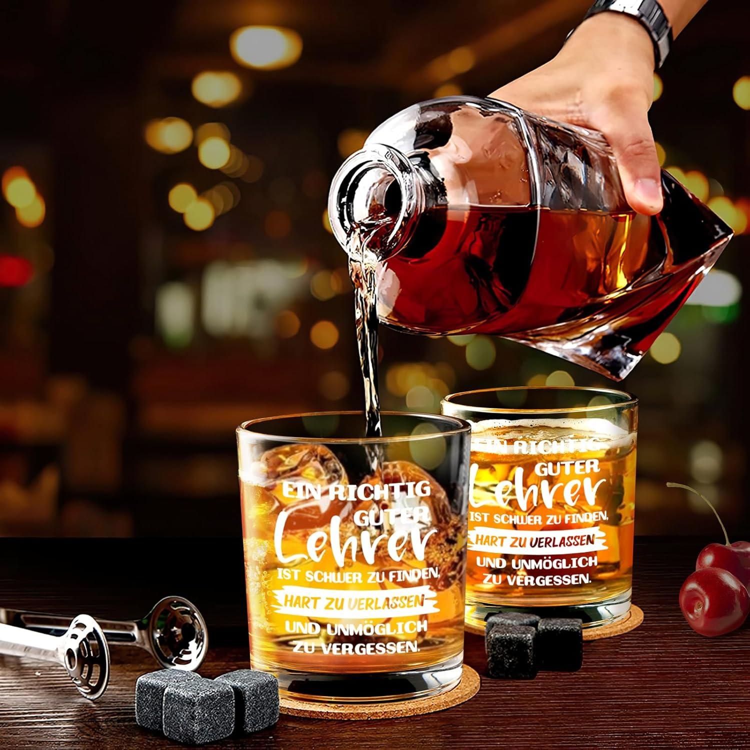Personalisierte Whiskeyglas Lehrer Geschenk mit Gravur 300ml