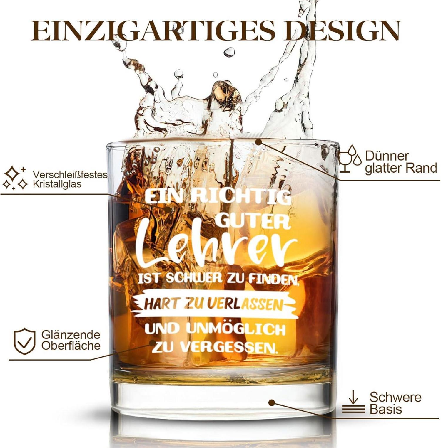 Whiskyglas mit Gravur Abschiedsgeschenk Lehrer 300ml 10oz