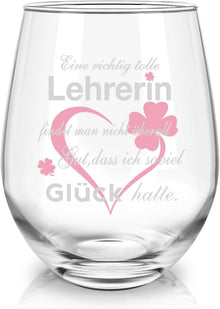Personalisiertes Lehrerin Weinglas mit Gravur 500ml