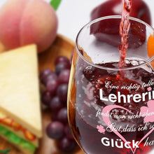 Elegantes Lehrerin Weinglas mit Gravur - Abschiedsgeschenk