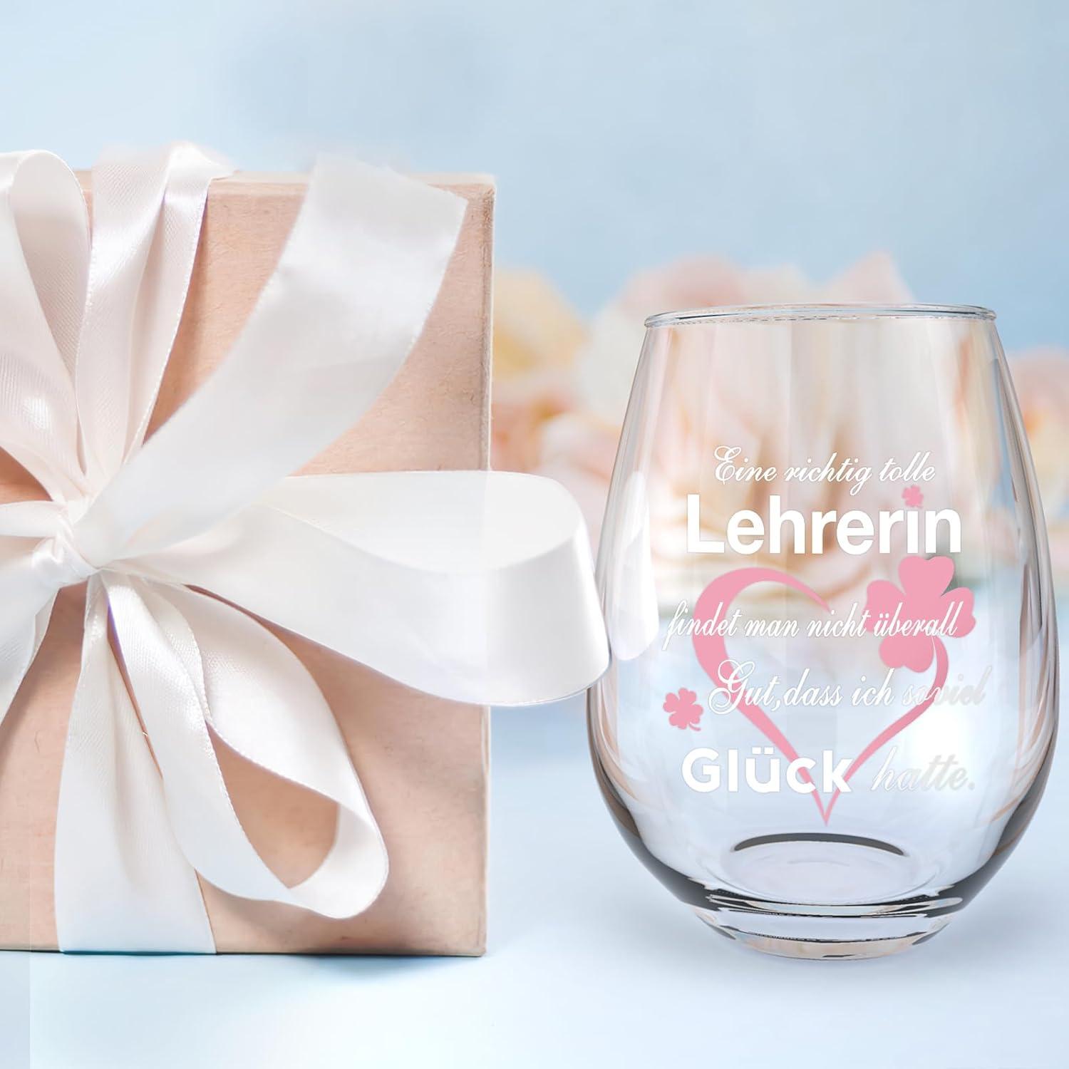 Weinglas mit Gravur für Lehrerin - Abschiedsgeschenk 17oz