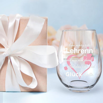 Weinglas mit Gravur für Lehrerin - Abschiedsgeschenk 17oz