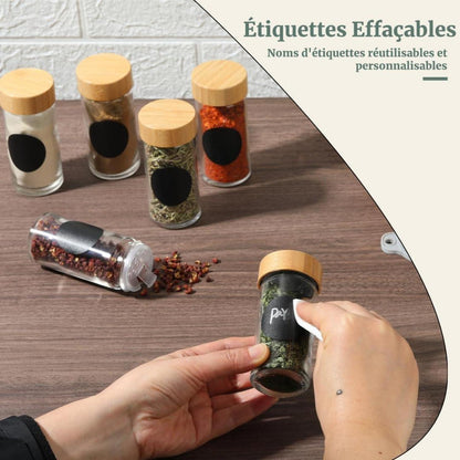 Moreau 24er Set Gewürzgläser Rund mit Zubehör und Etiketten