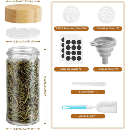 Moreau 24er Set Gewürzgläser Rund mit Zubehör und Etiketten