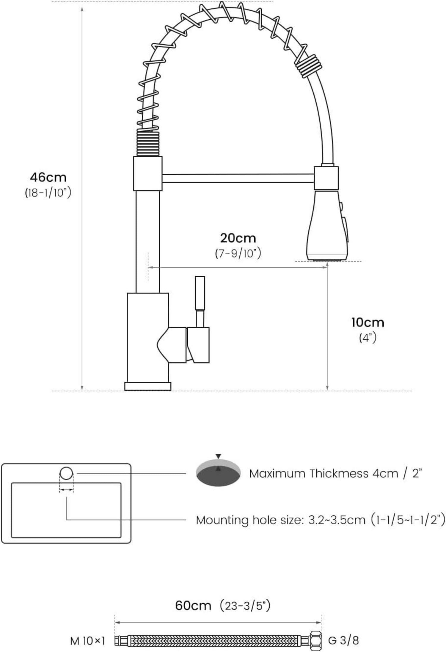 Moderne APPASO Schwarz Küchenarmatur 3 Strahlarten 360° Drehbar
