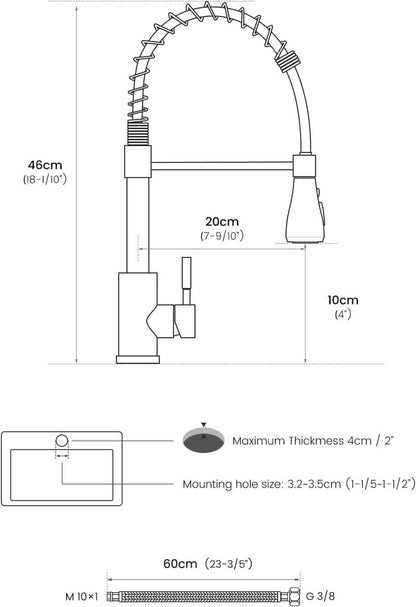Moderne APPASO Schwarz Küchenarmatur 3 Strahlarten 360° Drehbar