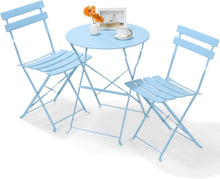Bistro Set 3-Teilig Klappbar Gartenmöbel Balkonmöbel Blau