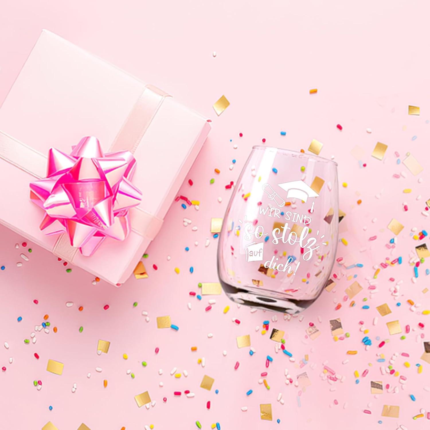 Personalisiertes Abschluss Weinglas 17oz - Geschenk Abitur