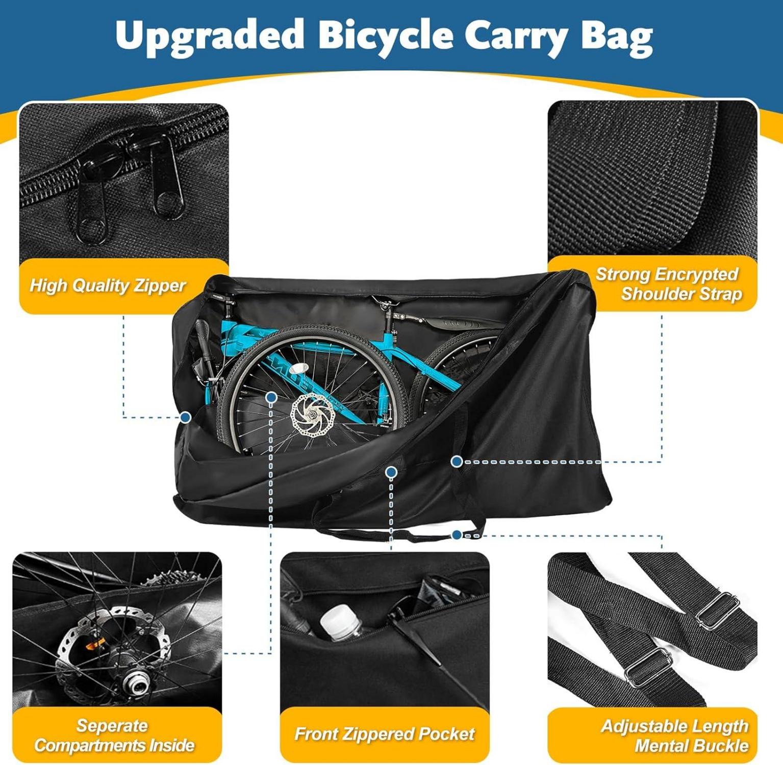 Fahrrad Transporttasche 900D Oxford, Wasserdicht für 24-29 Zoll, MTB Rennrad, Klapprad