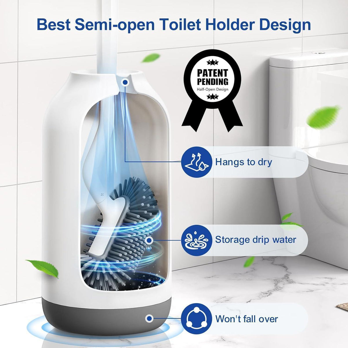 Silikon Toilettenbürste Set mit Halter – Randreiniger & Schnelltrocknend
