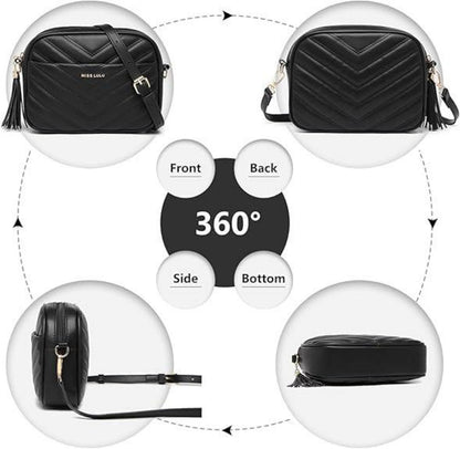 Stilvolle Damen Umhängetasche aus PU Leder, Crossbody Bag Damentasche