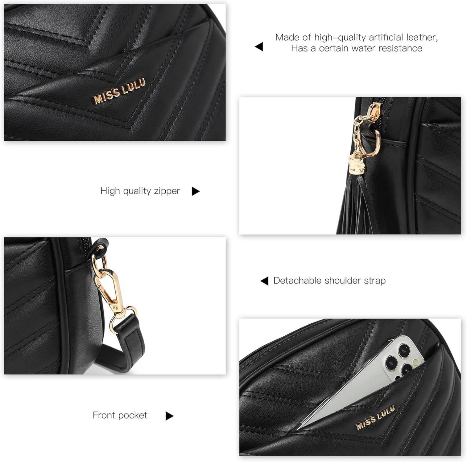 Damen Umhängetasche PU Leder Crossbody Handytasche Verstellbarer Gurt