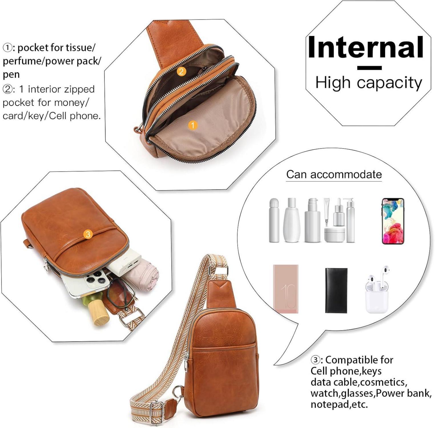 Miss Lulu Damen Bauchtasche Umhängetasche Klein Crossbody Bag