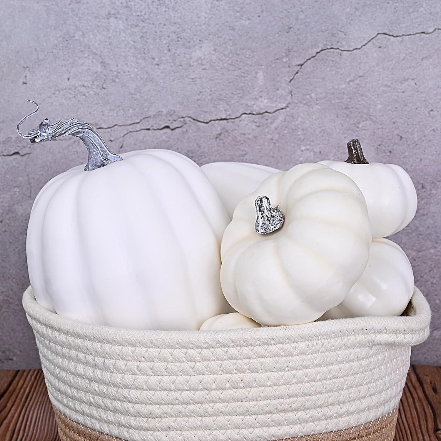 Künstliche Kürbisdekoration 12 Stück, Halloween Herbstdeko, Erntedankfest Deko