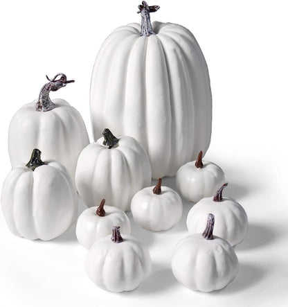 Künstliche Kürbisdekoration für Halloween & Erntedankfest, 10 Stück