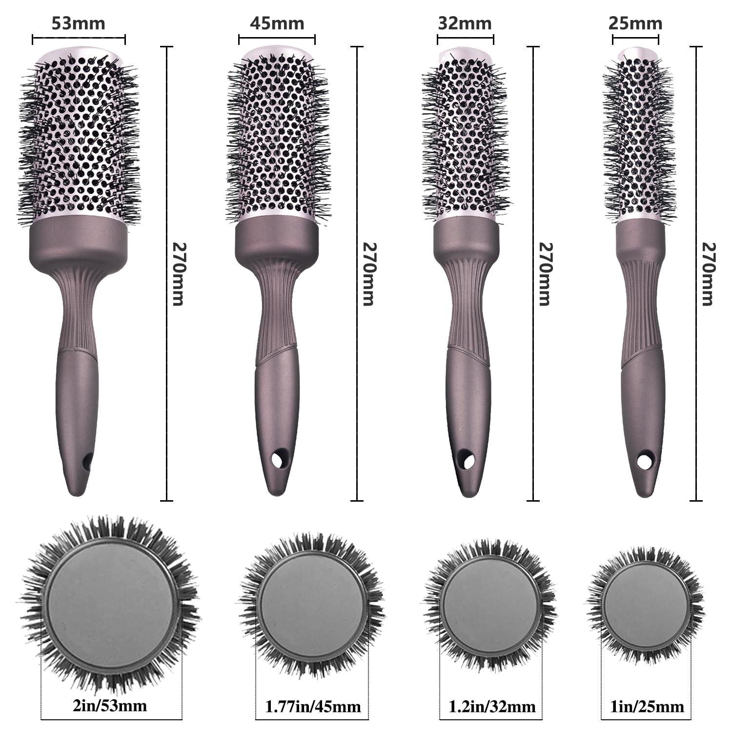 Professionelles Ionen Rundbürsten-Set für Föhnen, Keramik Haarbürste, Salon Styling Pinsel