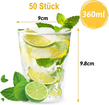 50x Herboom Wiederverwendbare 360ml Plastikbecher